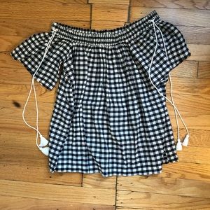 Gingham off the shoulder top
